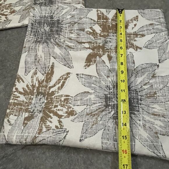 Set of 2 Pillow Cover 16 x 16 Inch Retro Sunflowers Brown Gray Decorative - Picture 4 of 6